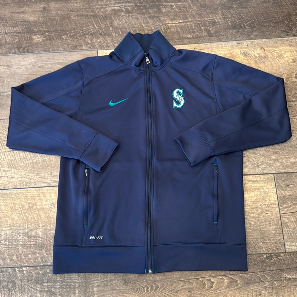 Nike MLB Seattle Mariners Men's Full Zip Warm Up Track Jacket Navy Size L